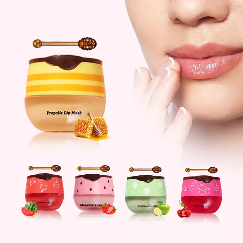 Lip Care Mask Propolis Moisturizing Lip Balm Exfoliating Sleep Nourishing Maintenance Lip Gloss Bleach Cream Reduce Lip Wrinkles