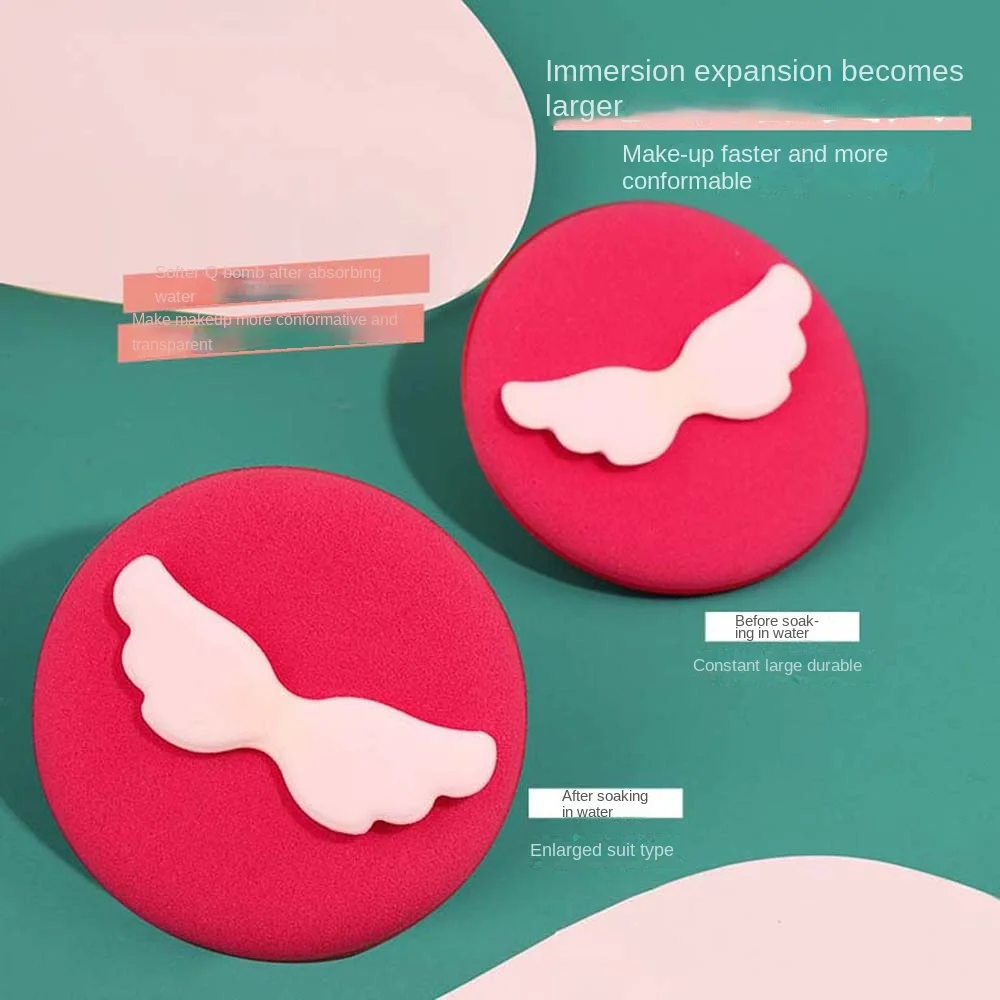 2Pcs/set Dry and Wet Use Makeup Powder Puff Wings Shape Puff Set Puff Cosmetic Puff Non Latex Makeup Foundation Powder Puff