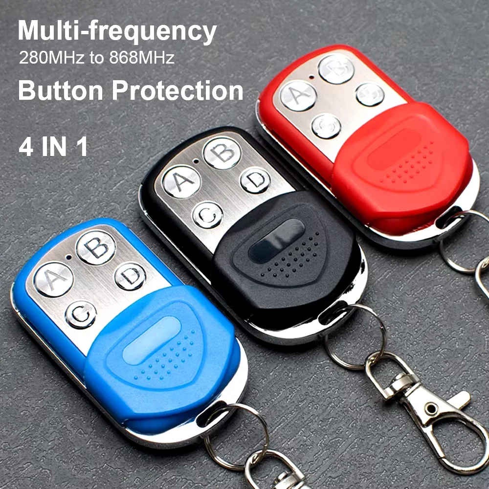 Newest Universal Multi Frequency 280-868MHz Garage Door Remote Control Keychain For Clone 433 868 Fixed Rolling Code Gate Opener