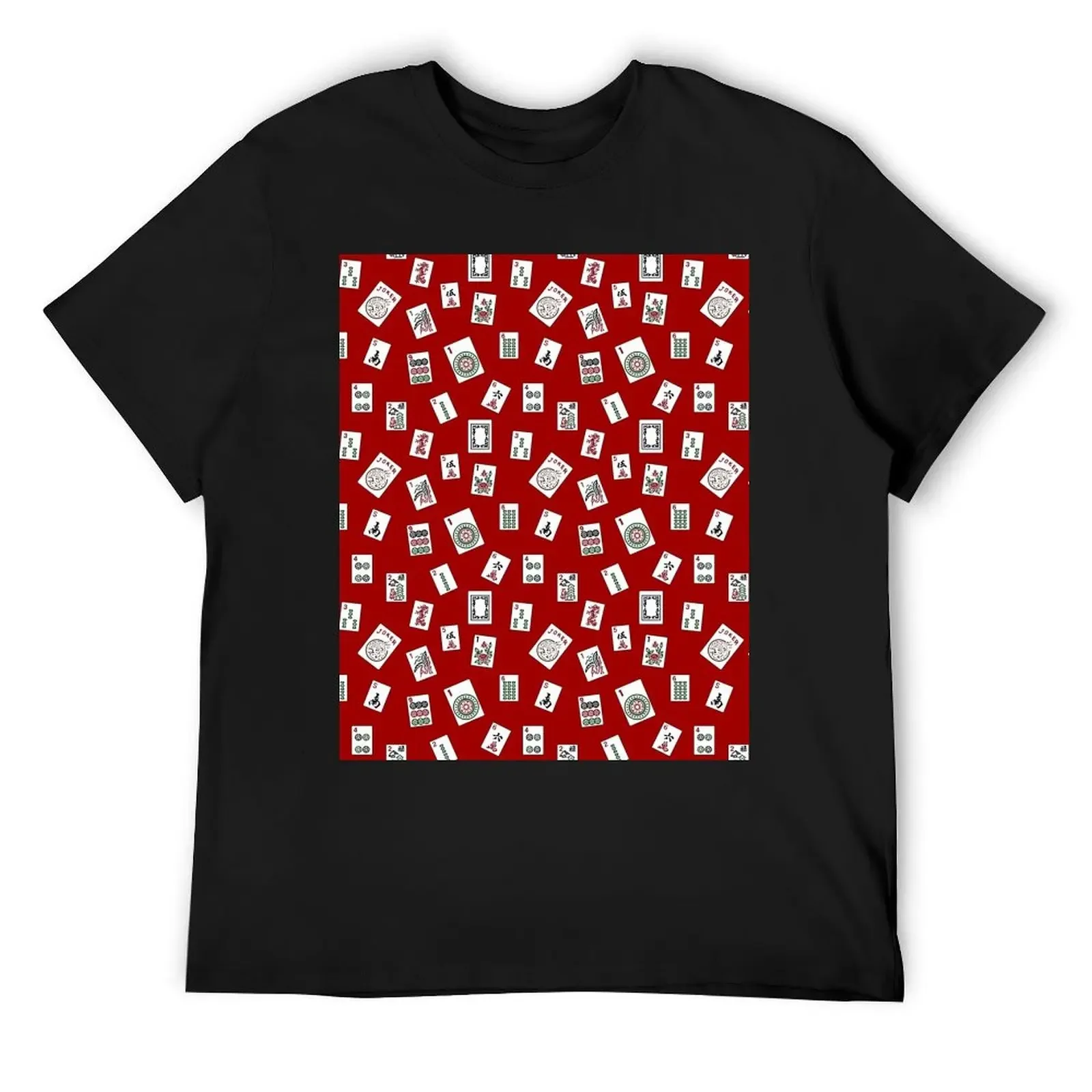 Red Mahjong T-Shirt kawaii clothes vintage clothes oversized t shirt aesthetic clothes men t shirts