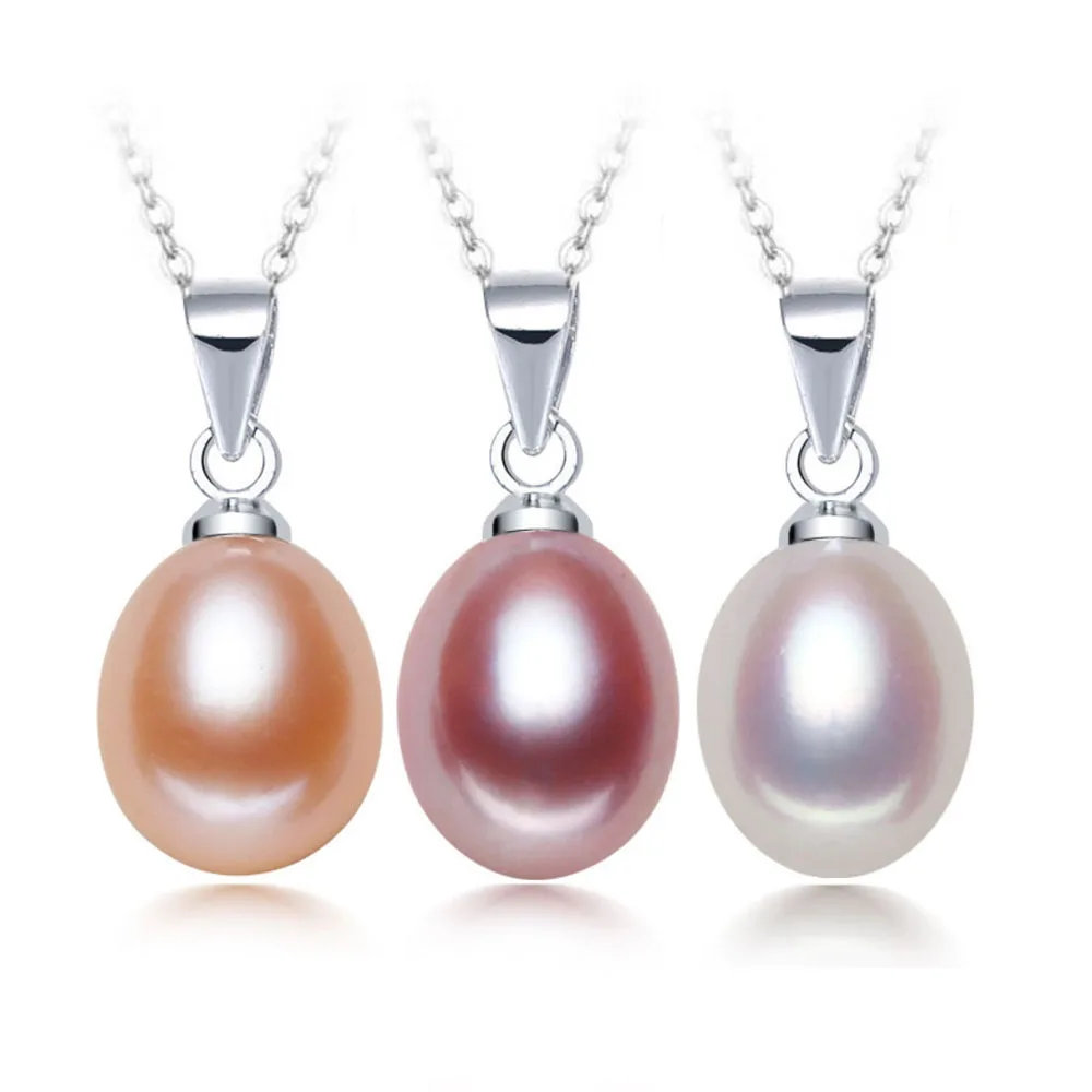 Oval Bead Pendant Natural Freshwater Pearls Flawless Cultured Pearl Melon Clasp Necklace Pendant Fashion Women Jewelry Accessory