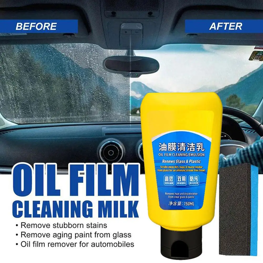 Glass Oil Film Remover Kit for Car, Oil Film Emulsion Glass Cleaner Quick Effect Coating Agent, Car Windshield Glass Cleaner view 2