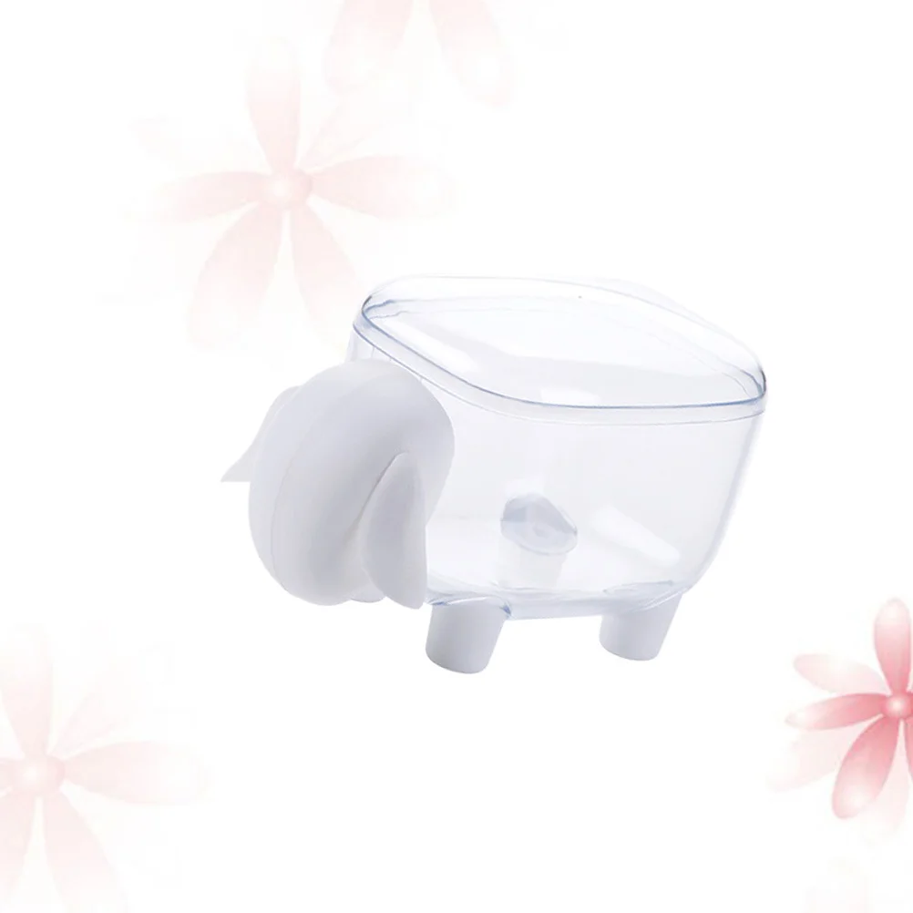 Sheep Shaped Plastic Storage Box Clear Storage Container Organizer Cosmetics Box Sundries Storage Case with Lid White