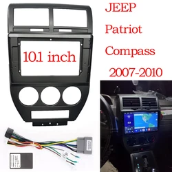 Painel de plástico Fascia Frame para Jeep Compass Patriot 2007-2009, rádio do carro, GPS, MP5, kit de montagem Traço, 2 Din, 10,1