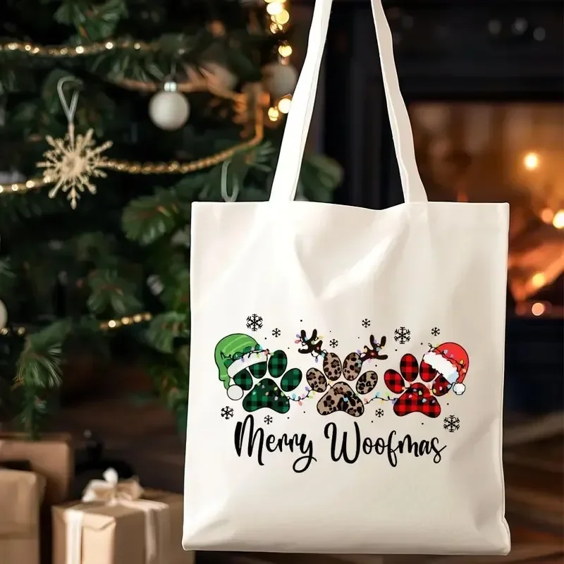 

Christian Christmas Canvas Tote Bag Large Capacity Shoulder Bag for Shopping, Travel, Picnic Outdoor Activities Durable Handbag