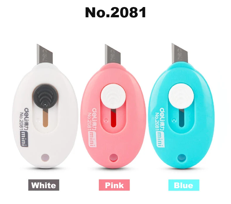 Deli 1/3 stücke Nette Mini Taschenmesser Papier Box Cutter Express Box Auspacken Tragbare Utility Messer Büro Schreibwaren Brieföffner – Detail 8