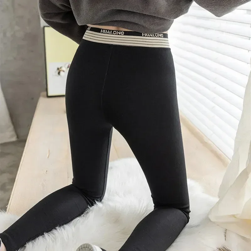 

Women New Casua Striped Ankle-length Leggins Pantalones High Waist Slim Leggings Pencil Pant Fashion Korean Seam Legginsy Broek