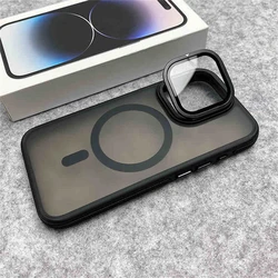 Glass Lens Camera Protection Stand For Magsafe Magnetic Case For iPhone 17 Air 15 11 12 13 14 16 Pro Max Plus Matte Clear Cover