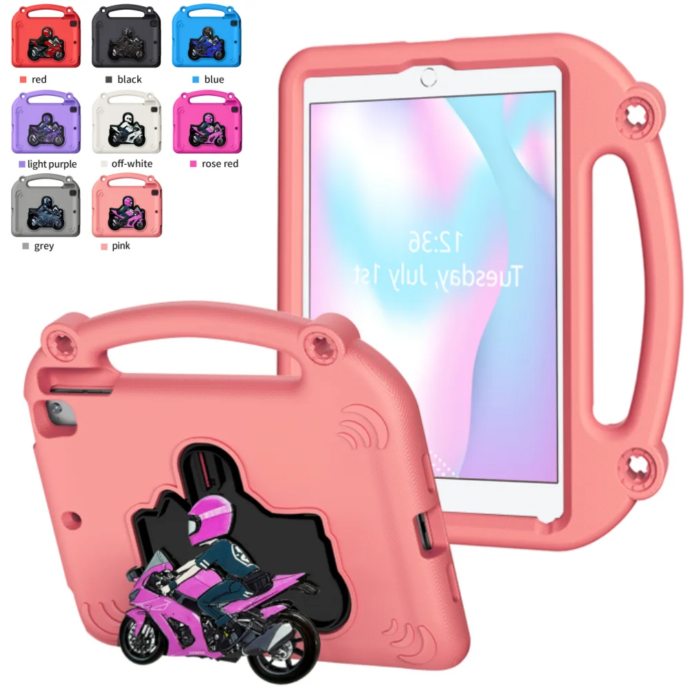 

Детский чехол для iPad 9,7, 6, 5-й Pro, 9,7-дюймовый противоударный чехол из ЭВА для iPad Air 2 1, 9,7 дюйма со стильной подставкой для мотоцикла