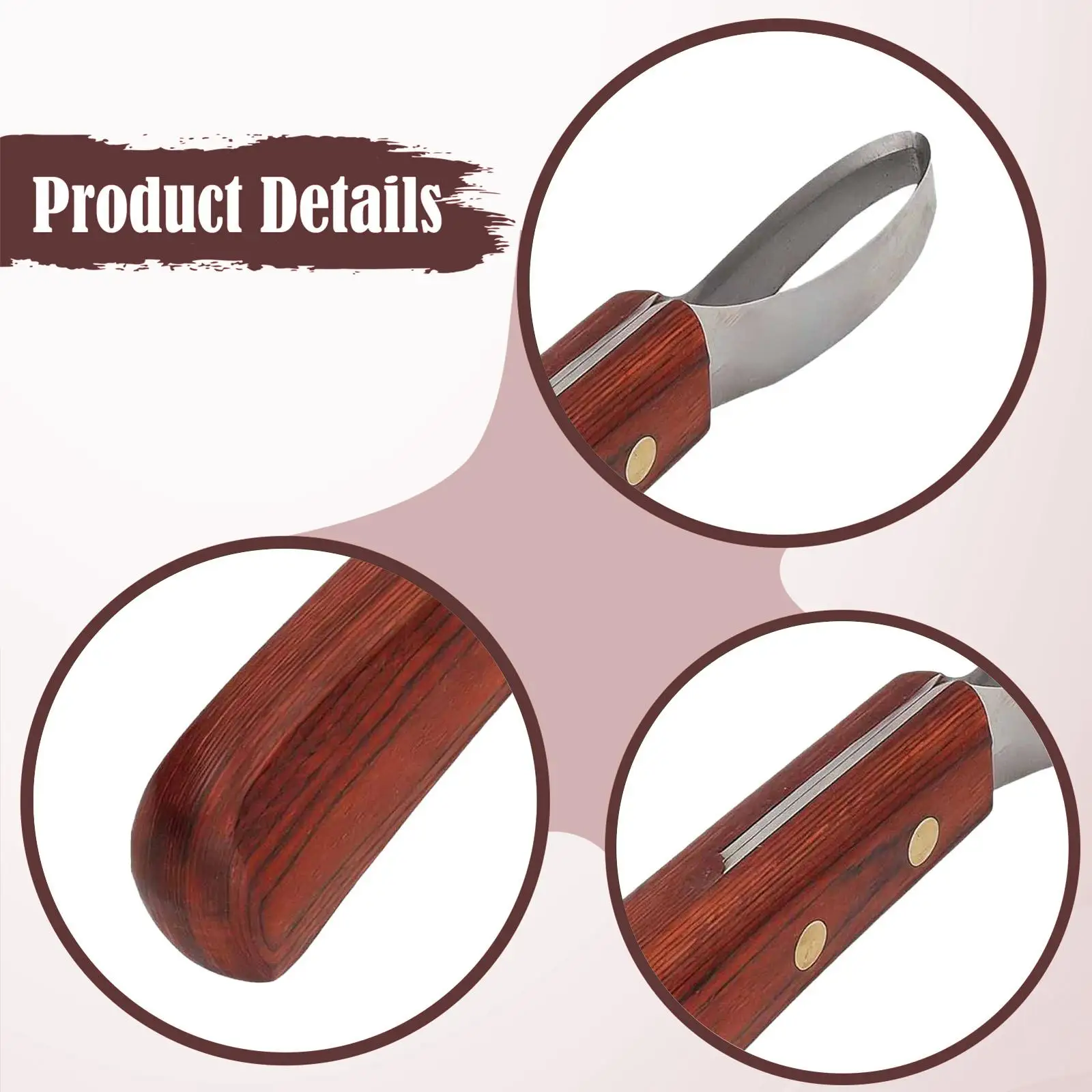

Horse Hoof Trimming Loop Handheld Farrier Hoof Cleaning Tool Double Blade for Horseshoe Maintenance