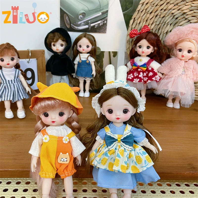 1/12 1/8 BJD Doll 16cm Dolls Princess Dress Up Children's Munecas Toys Cute Doll Multi-joint Dolls for Girls Xmas Boneca Gifts