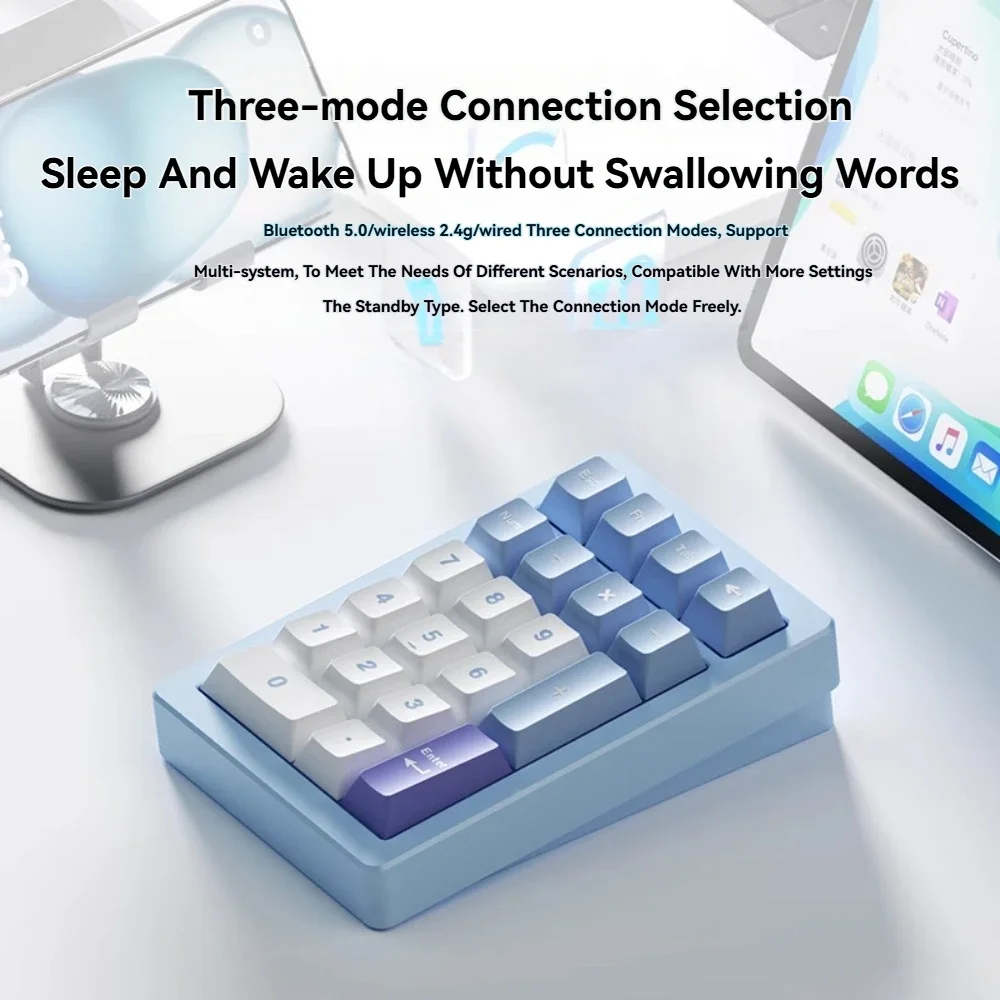 Panda20 v2 kit de teclado numérico sem fio tri-modo junta hot-swap rgb personalizado cnc alumínio escritório jogos teclado mecânico via