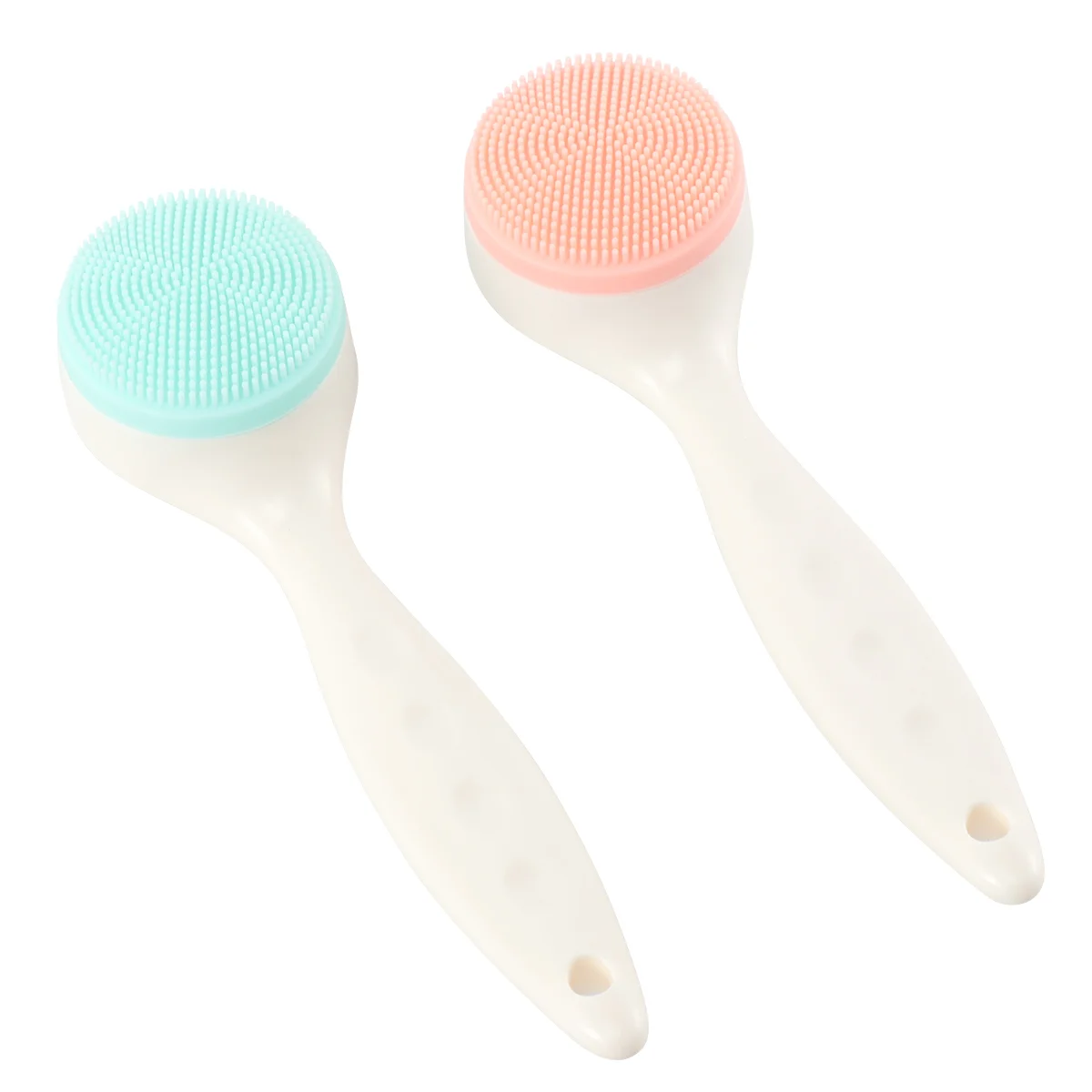 

2 PCS Facial Brush Silicone Face Scrub Massager Scrubber Handheld The Cleaning Pad