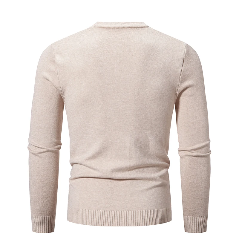 2023 New Men’s Slim Fit Sweater O Neck Pullovers Solid Color Long Sleeve Knitted Sweater Men Autumn Winter Knitting Pullover Man