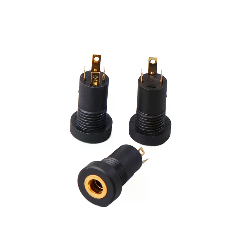 5pc 3/4pin PJ392A Audio Jack Socket 3.5MM Headphone Female Socket Connector With Nut 3/4 Pole Stereo Audio Socket view 3