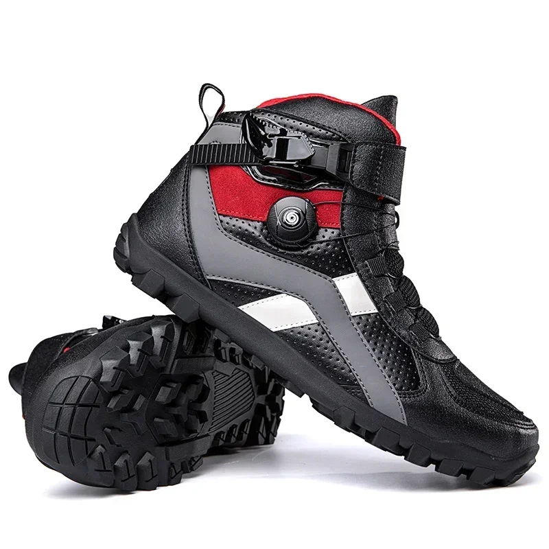 Men\'s motorcycle motocross mid shoes non-slip wear-resisting motos motorcyclist Enduro boots Moto touring riding for all season