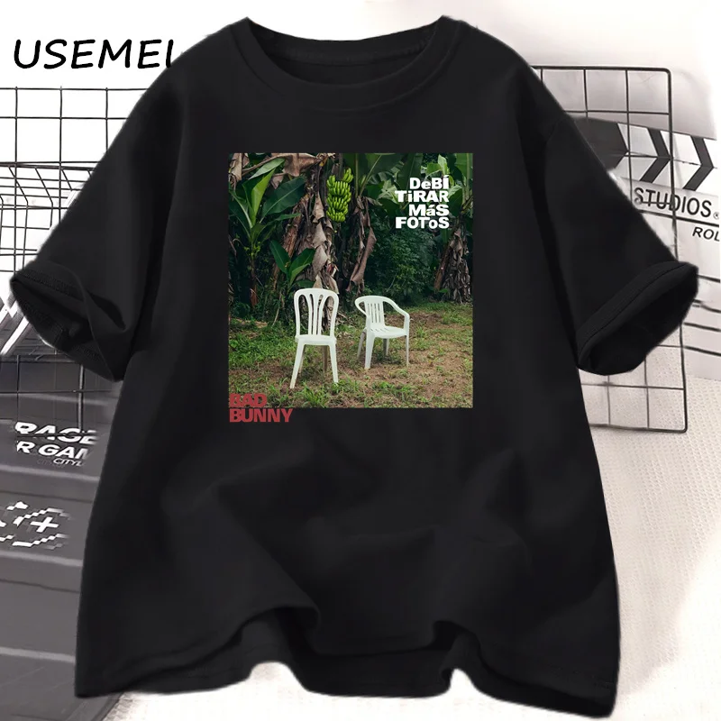 Bad Bunny Debi Tirar Mas Fotos Album T-Shirt Kurzarm-Rundhals-T-Shirt Unisex Streetwear Bad Bunny Merchandise T-Shirt Kleidung