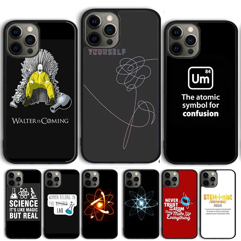 Atom Chemistry Pattern Phone Case Cover For iPhone 15 16 14 13 12 Pro Max mini 11 Pro Max XS X XR Plus Coque Shell