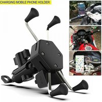 Universal Motorcycle Mobile Cellphone Smartphone Mount Holder Waterproof with USB Charger 360° Rotation Motorcycle Phone Holder