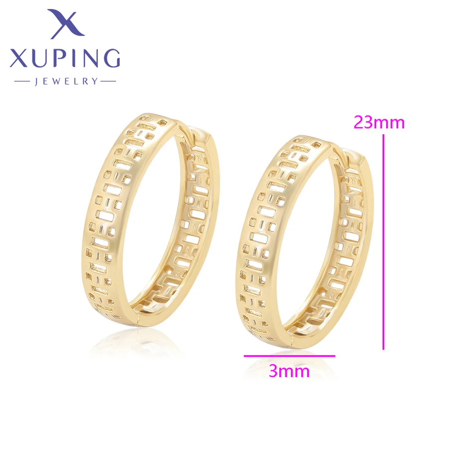 Xuping Jewelry New Arrival Charm Simple Elegant Hoop Earrings for Women Lady Party Birthday Gift X000453436