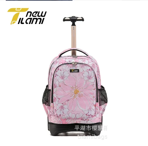 

Children 18 inch Travel Rolling luggage Bag Travel Trolley backpack for teeanger boys wheeled backpack for schoolbag with wheels