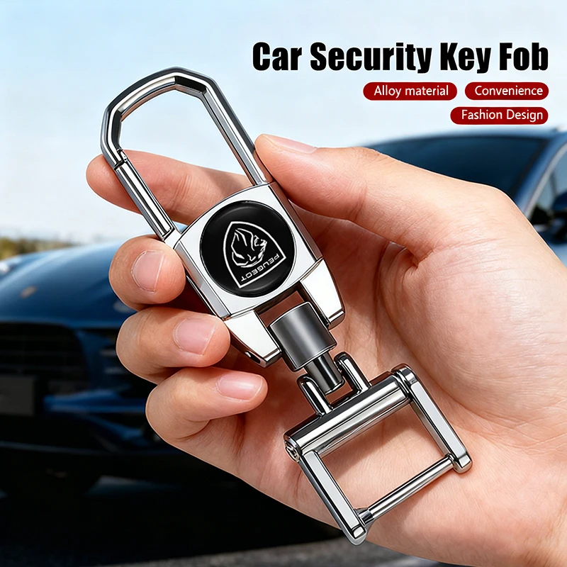 

1Pcs Metal Car Keychain Key Rings Accessories For Peugeot 206 408 207 307 5008 607 208 407 508 406 2008 107 3008 4008 301 308