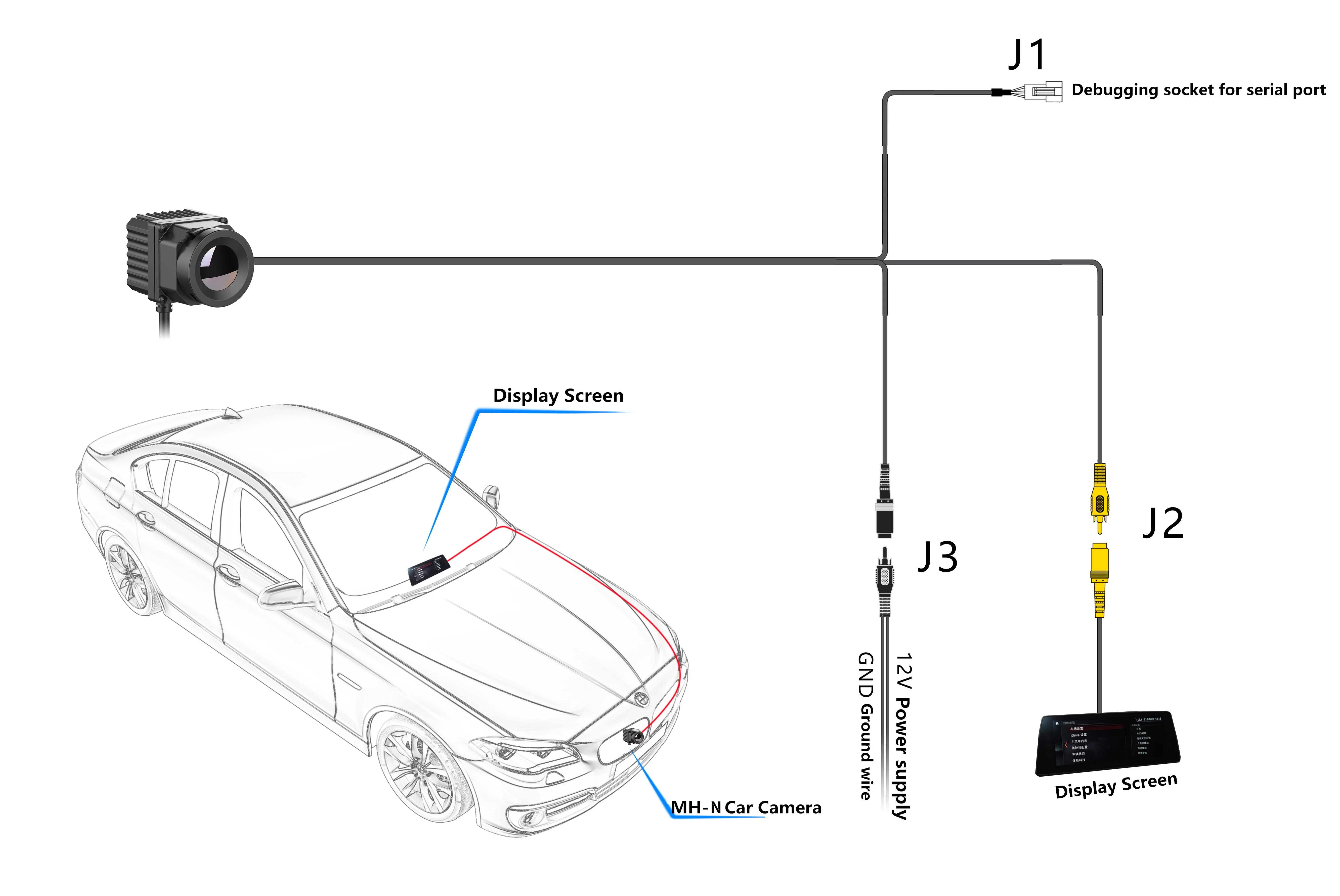 IP67 Car Vehicle Mounted AI Control Box Recognition Infrared Thermal Imaging Night Vision Driving Camera