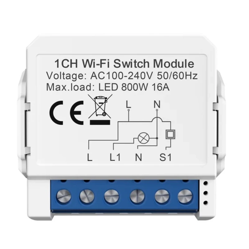 

Умный выключатель света Tuya Wi-Fi, мини-выключатель с односторонним управлением, управляемый Яндекс, Alexa Google Home, прочный