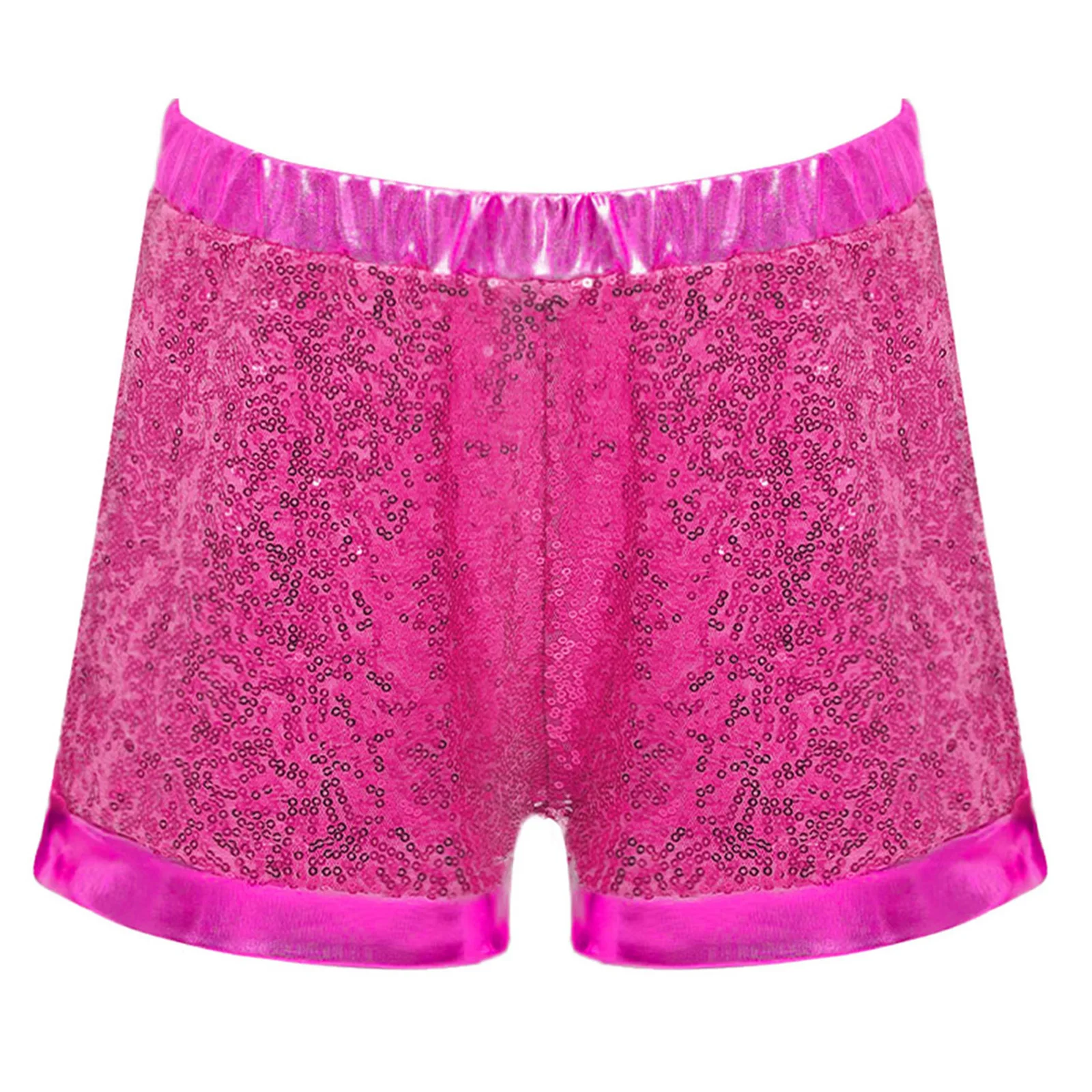 Sequin Metallic Shorts for Girls Jazz Dancewear Kids Glitter Short Pants Fashion Children's Sequins Shorts Performance Costumes