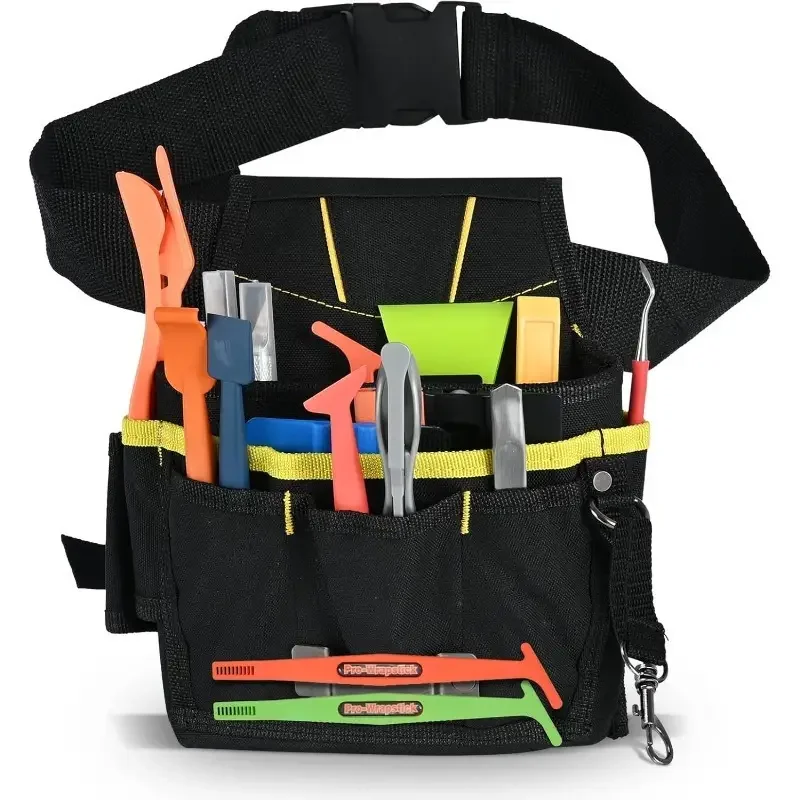 Car Wrap Tool Bag Oxford Cloth Waterproof Utility Pouch Work Waist Belt Bag Multi Pocket Car Tool Bag