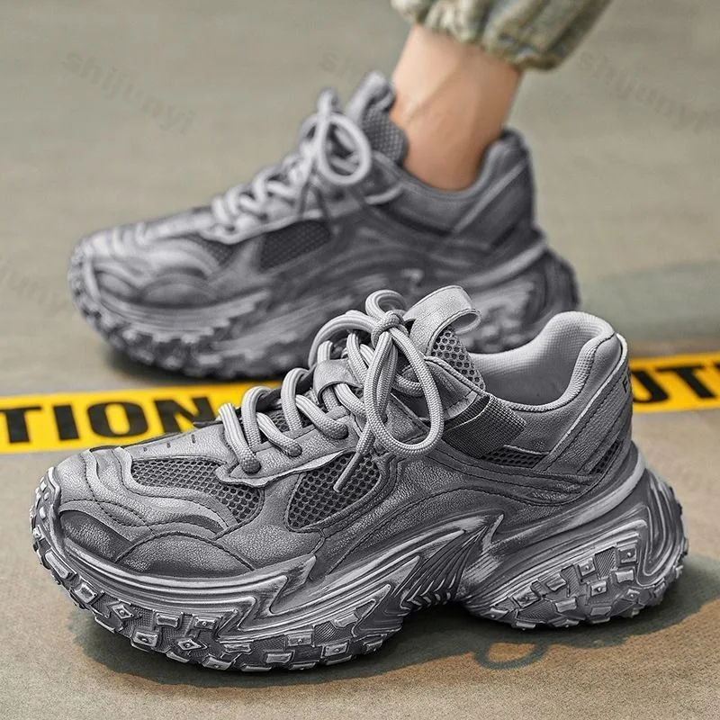 أحذية LiveDay الرجالية الكلاسيكية لزيادة الارتفاع للخريف العصرية مع قاعدة سميكة للأحذية الرياضية المكتنزة المريحة العصرية