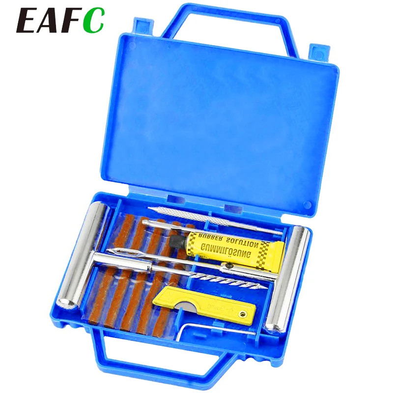 Auto Tire Repair Set Puncture Repair Tools Car Van Motorcycle Bike Emergency Heavy Duty Tubeless Tire Repair Kit Rivet Tool Set