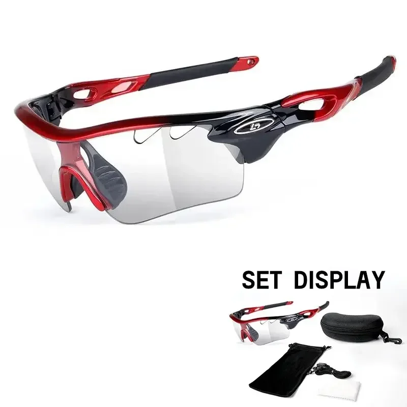 Photochromic Bicycle Glasses, Sport Bike Sunglasses, Running, Fishing, Outdoor Cycling Goggle