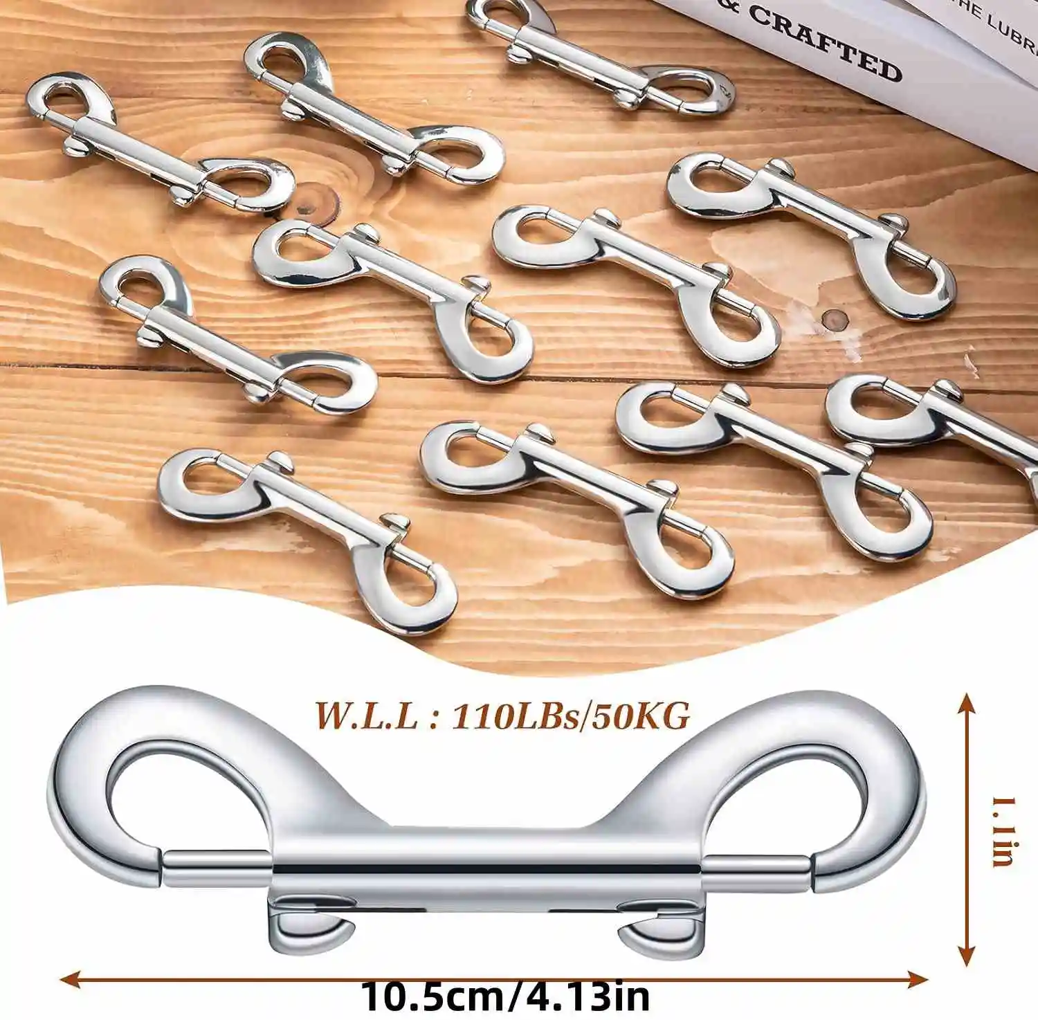 6 uds. De broches de perno con extremo, gancho de aleación de Zinc, Clips de doble gatillo, accesorio para el hogar para mascotas, para conectar aparejos de caballo, cubos de alimentación para cabestrillo de mascotas