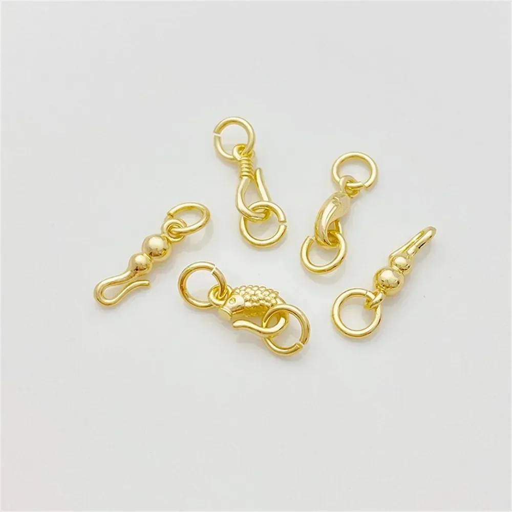 14K goud kleur karper dolfijn dubbele ring verbinding accessoires handgemaakte DIY armband ketting sieraden gesp materiaal accessoire