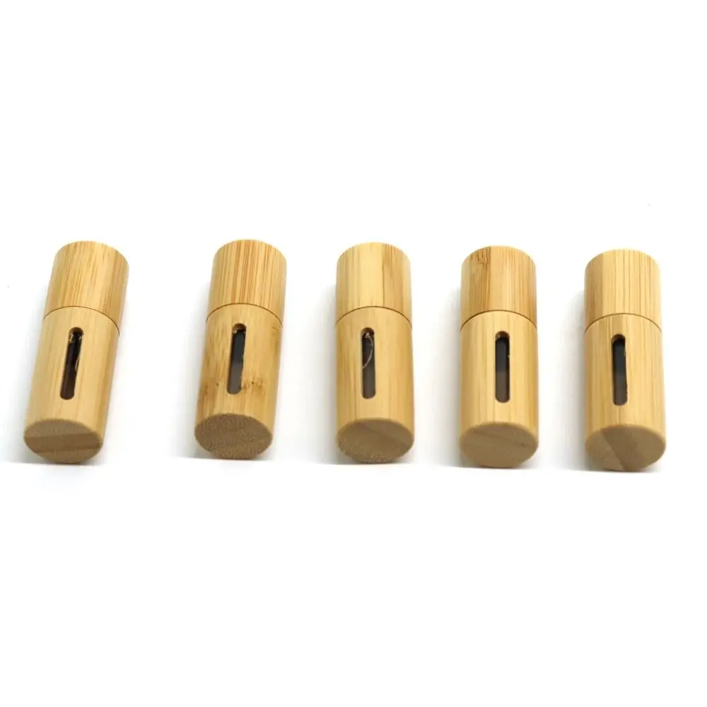 3/5/10ml Bamboo Perfume Bottle Mini Bottom Filling Essential Oil Roller Bottle Steel Roller Ball Refillable Bottles Spray Bottle