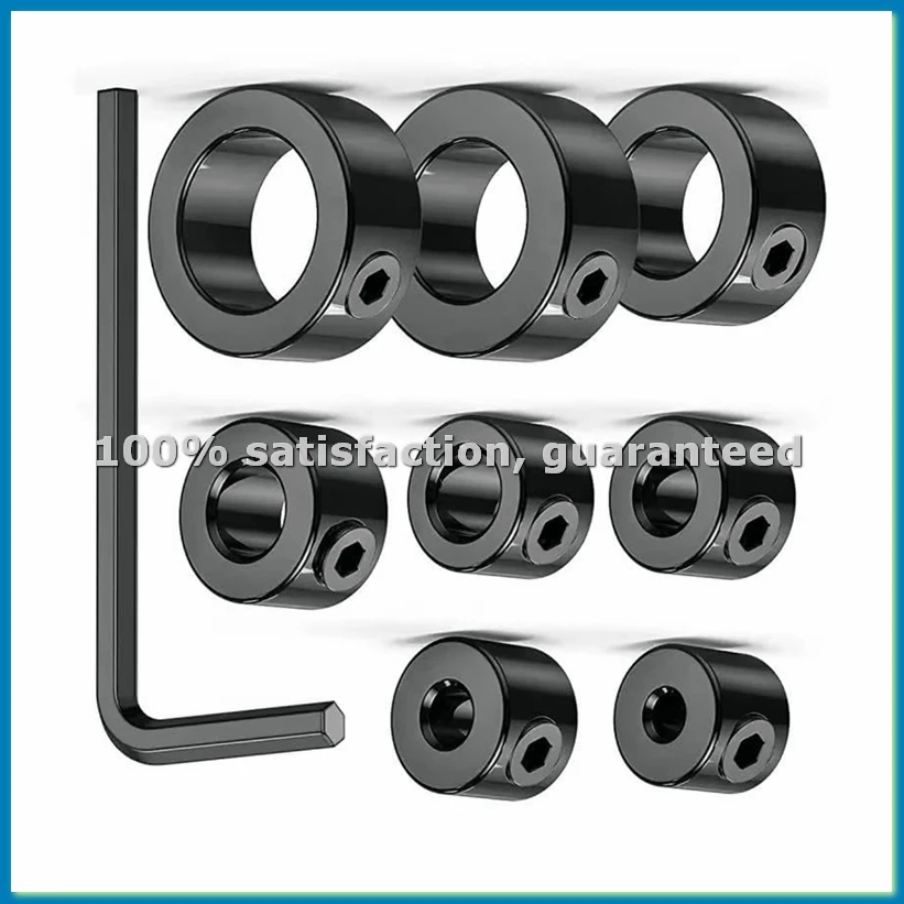 9 PCS Drill Bit Stop Collar Set with Allen Wrench, Adjustable Depth Stopper, Imperial Size Markings - 1/8