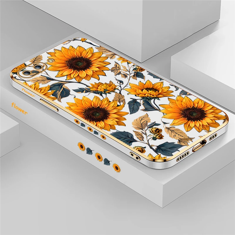 Case For Infinix Smart 6 HD 7 8 5 Pro 4 5 2021 Silicone Soft Colorful Flowers Luxury Plating Phone Cover Fundas