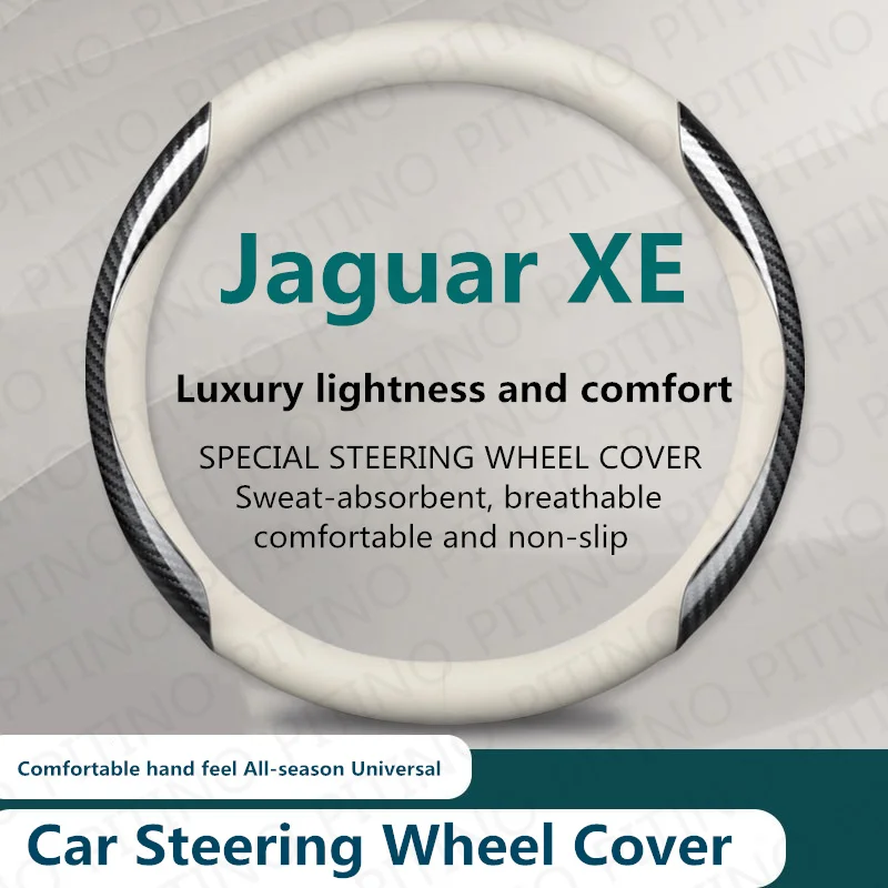 Car Steering Wheel Cover For Jaguar XE Anti Slip Wear-resistant Sweat Absorbing 37-38cm Interior Steering Cover Auto Accessories