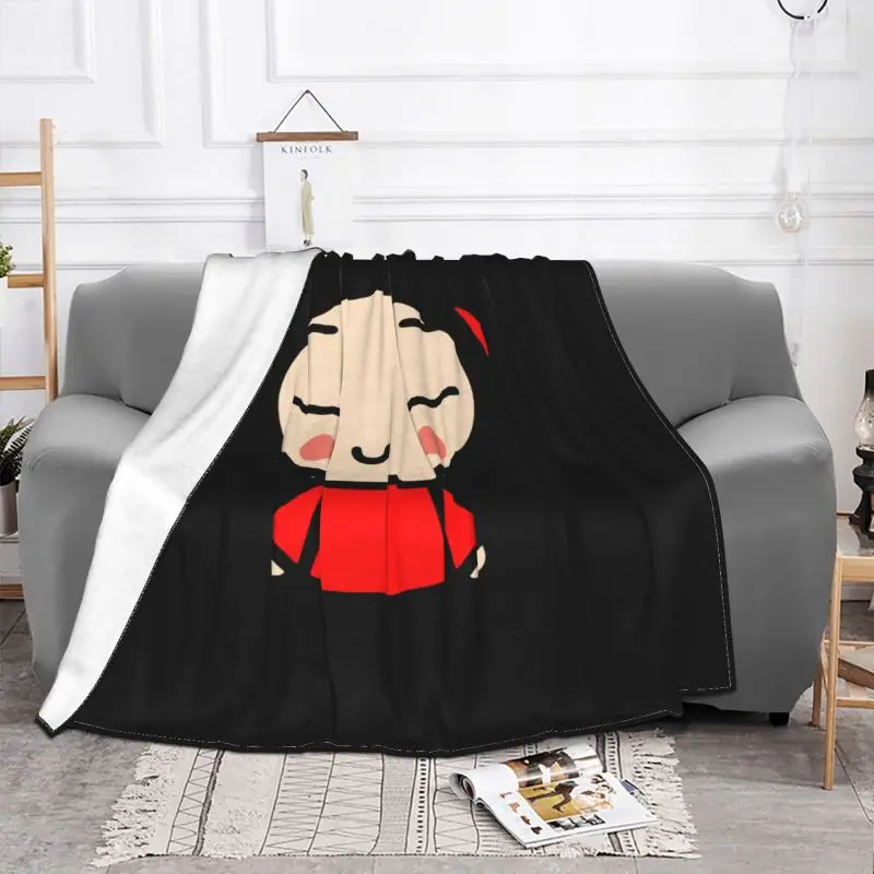 Pucca Love Garu Cute Korean Cartoon Show Kawaii Blanket Fluffy Classic Anti-Pilling Couch Blanket Sleeping Sheets