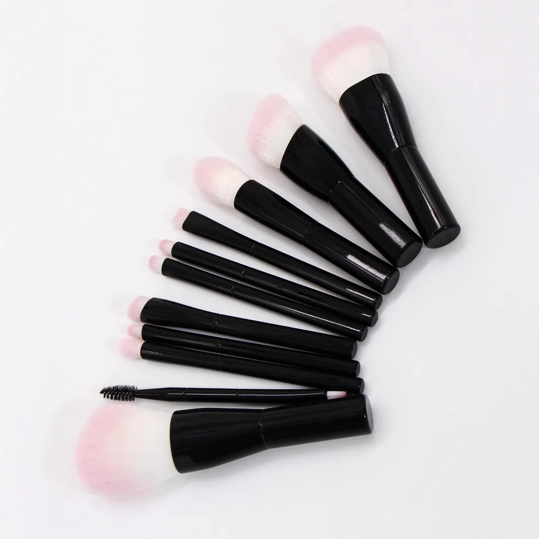 Ook kleur nieuwe 11-honingpoeder Fire Type make-upborstelset Mini Beauty Tool Smoothing Powder Powder Black