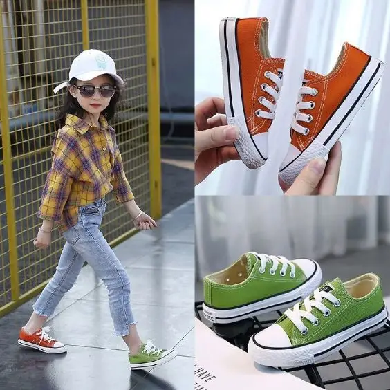 New Brand Kids Canvas Sneakers for Toddler Sport Casual Shoes Fashion Breathable Children Flats Canvas Shoes Boys Girls Loafers