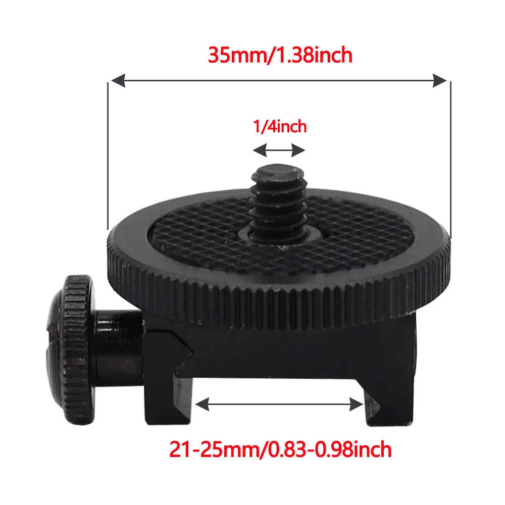 Tactical Picatinny Side Rail Camera Mount 21mm to 25mm 1/4 inch Screw Sports Camera Mount Adapter for Gopro Hunting Accessory