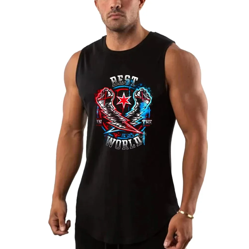 

Summer's New M Wrestling Fan CM Punk Black Vest, Street Casual Sleeveless Vest, Casual O-neck T-shirt, Oversized Sporty Top