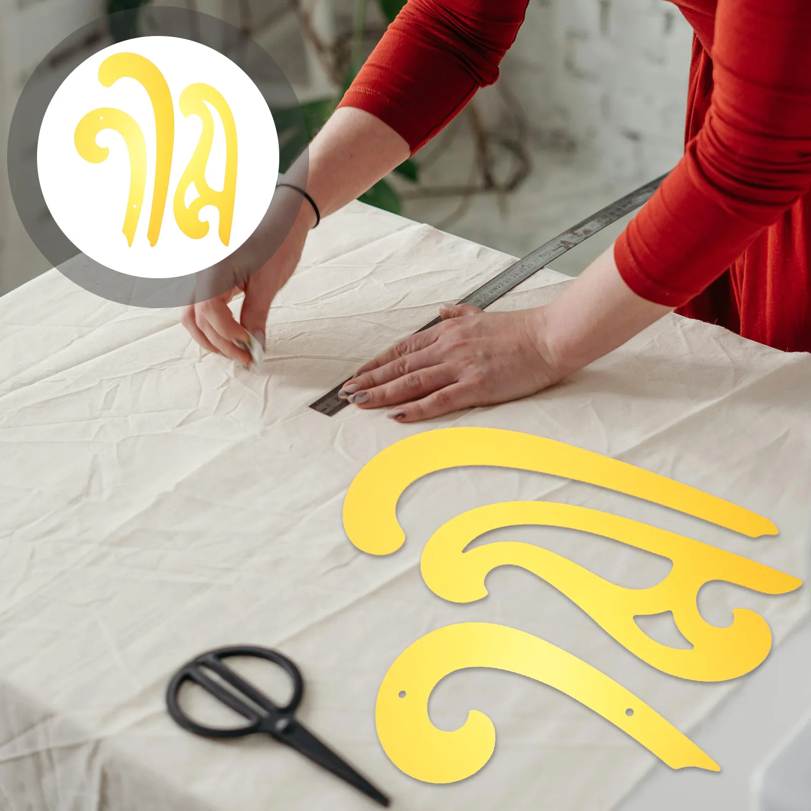 

Набор из 3 гибких пластиковых линеек-трафаретов для рисования: французские кривые линейки, шаблоны для шитья, трафареты для кругов