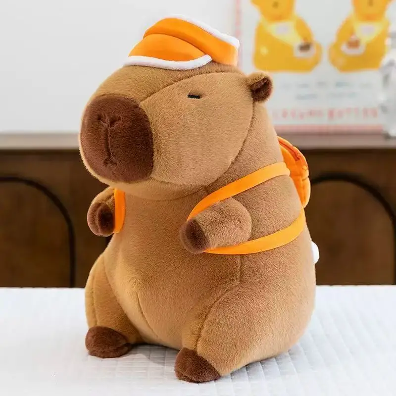 Mochila bonita de felpa de capibara, bolso de hombro doble para mujer, mochila con voló de agua, bolso para muñeca, dibujos animados de Internet, famoso y feo