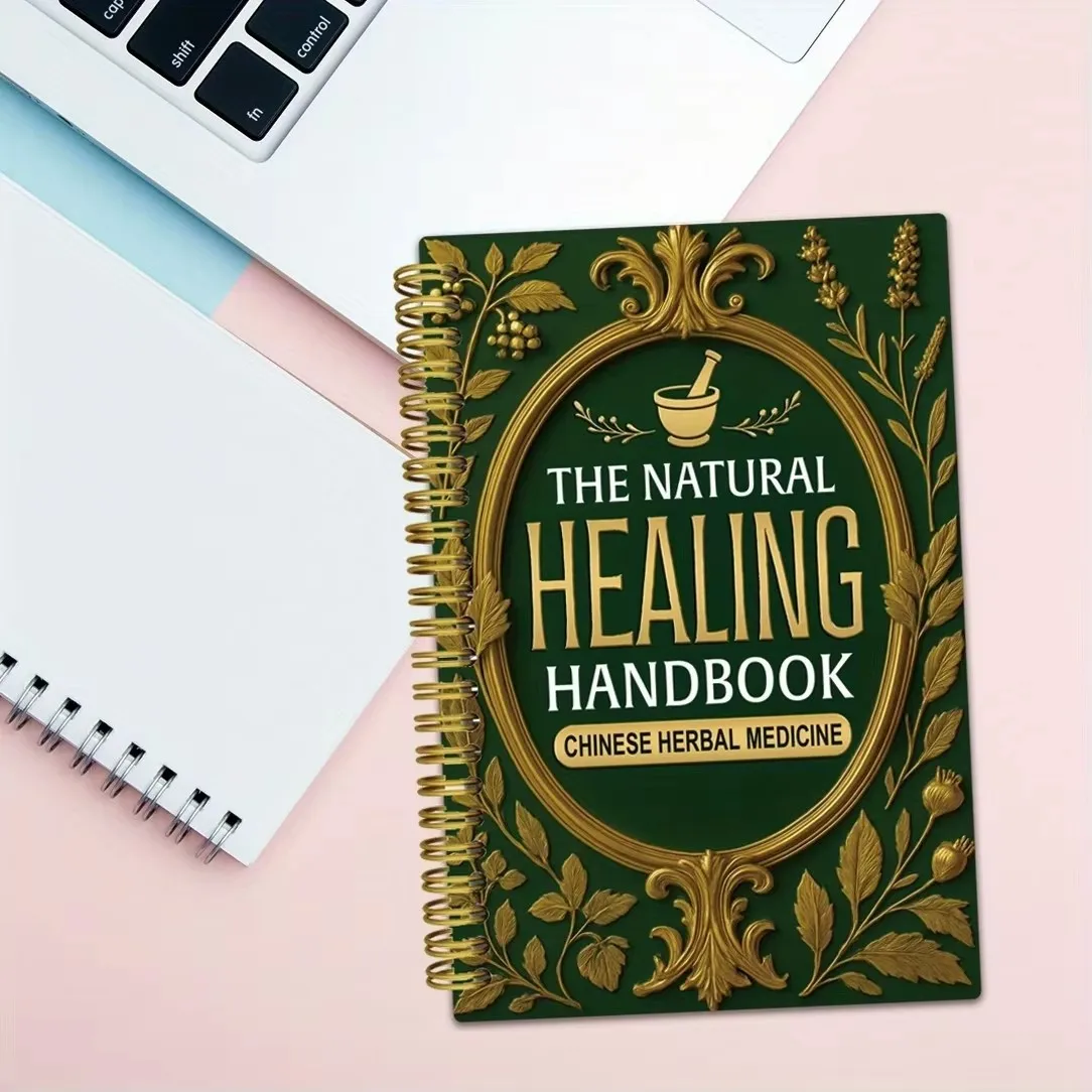 Healing Guide Spiral Bound Herbal Book with Step-by-Step Recipes for Heart Health Blood Pressure and Focus Enhancement
