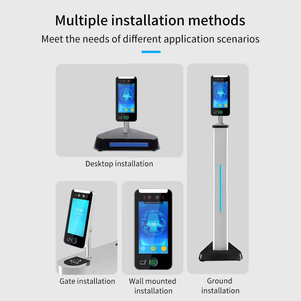 Face Recognition Access Control Attendance Machine 5 Inch Touch Screen Biometric Door Access Fingerprint WiFi TCP/IP 5000 Users