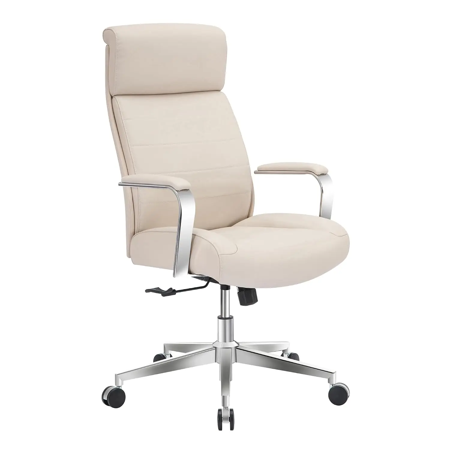 Modern Comfort Modee Vegan Leather High-Back Executive Office Chair, Sand/Chrome,  Customized