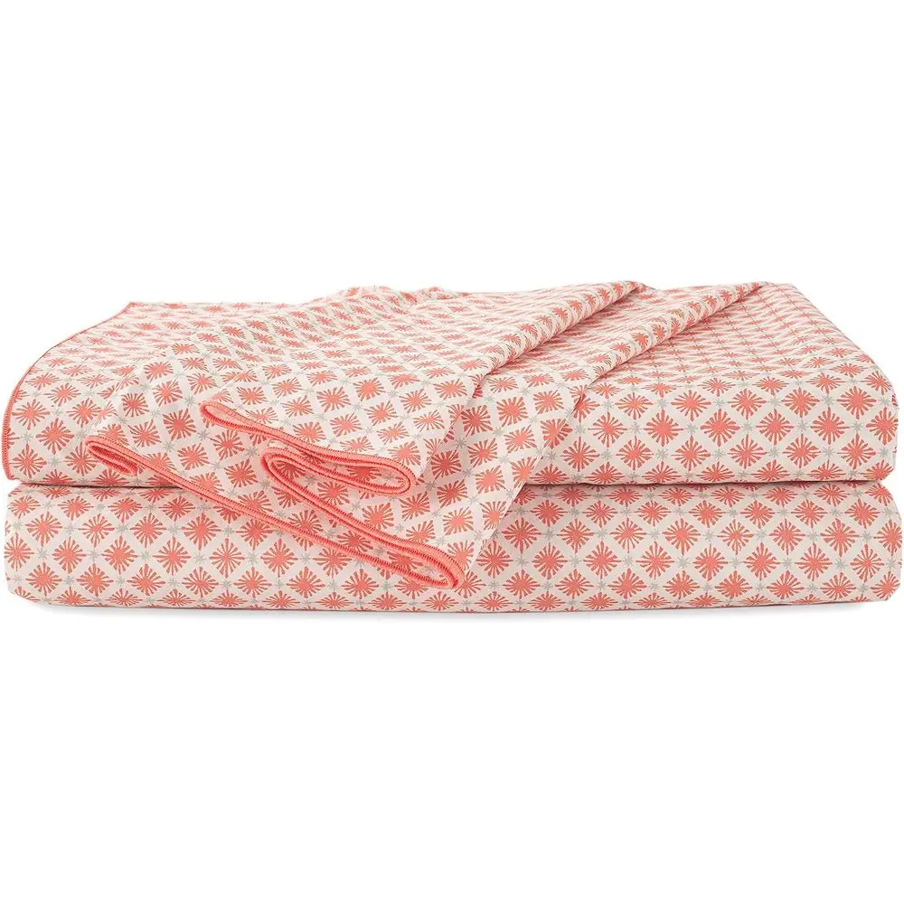 

100% Organic Cotton 4-Piece Sheet Set | Comfort Washed Cooling Sheets | Deep Pocket | GOTS Certified | Orange